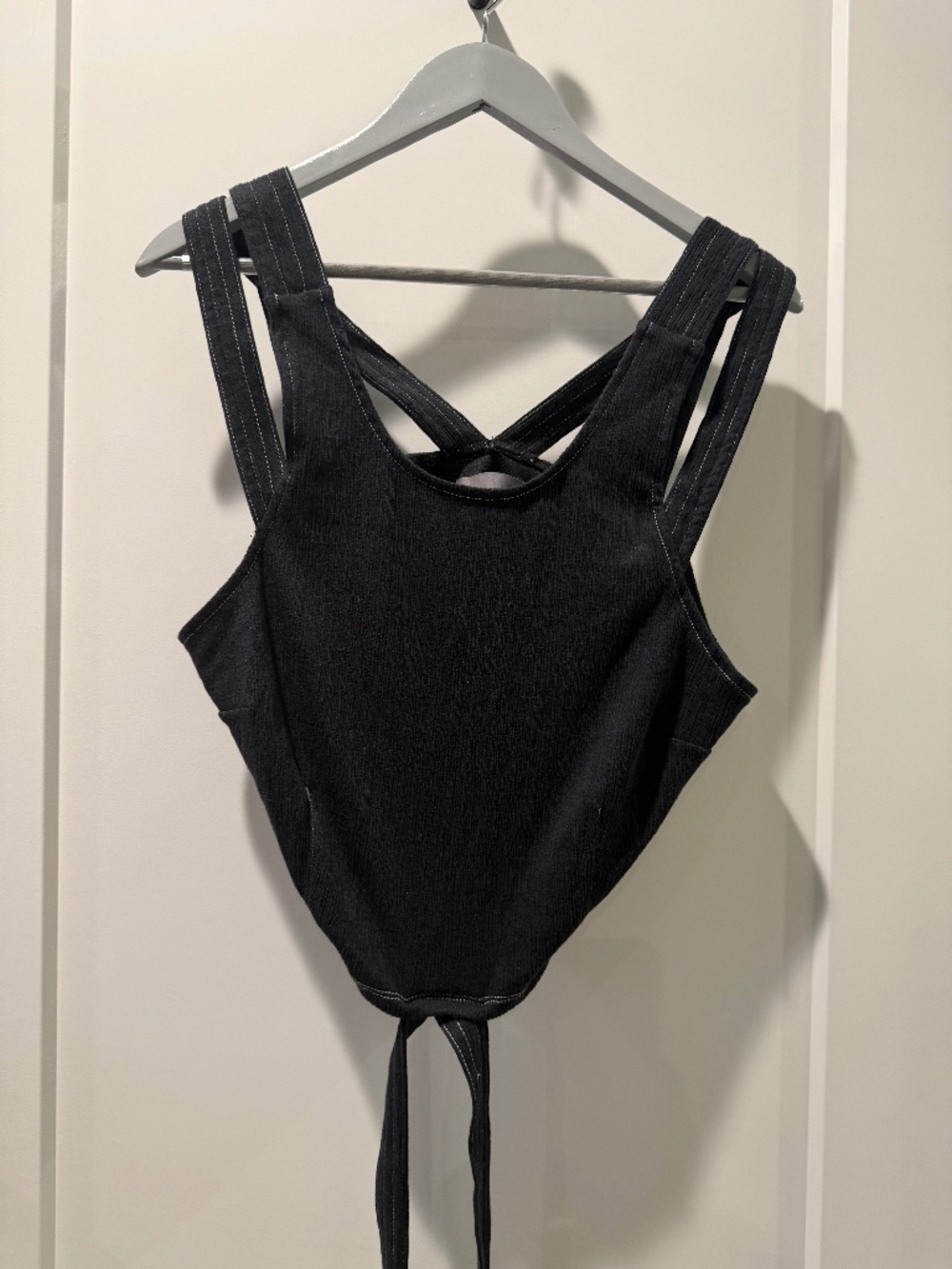 Anthropologie Black Kringle Crop Top Large